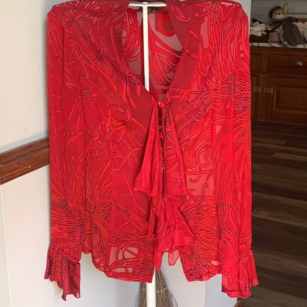 Nabi rayon and  silk‎  rhinestone button blouse. Worn once